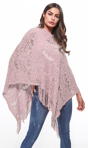 SZ60180-2 n Knitting Crochet Wings Bat Sweater Tassels Wrap Coat Shawl Poncho